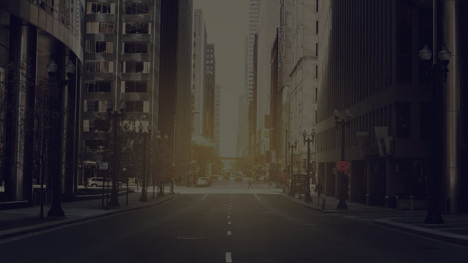 国外朦胧的城市街道ppt背景图片